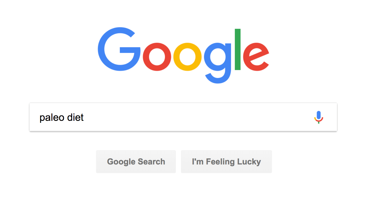 "paleo diet" Google search