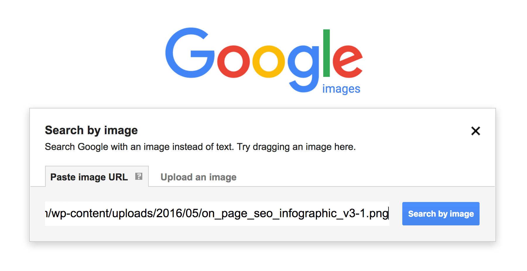 Paste into search by image