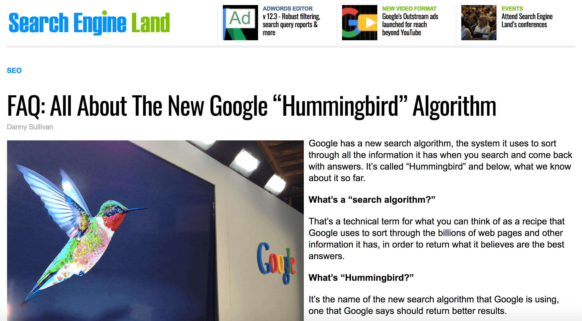 Search Engine Land – Hummingbird